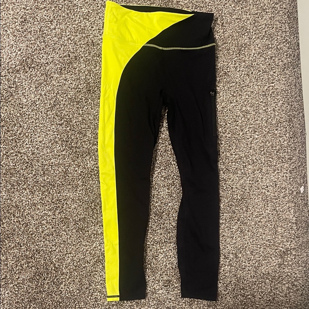 Fabletics Liza Koshy Black and Yellow Leggings
